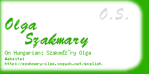 olga szakmary business card